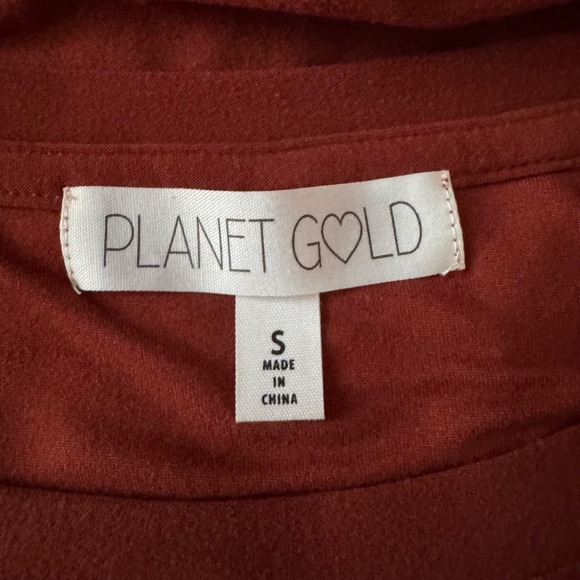 Planet Gold Long Sleeve Stretch Top Cocoa‎ Rose | Size Small NWT - Picture 4 of 6